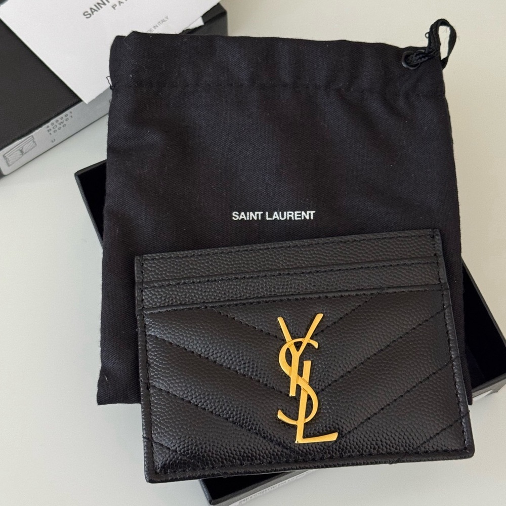 Yves Saint Laurent Flat Card Holder, Nero